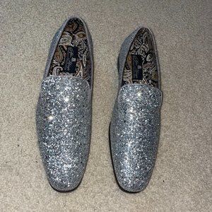 After Midnight Men's Silver Slip-on Dress Shoes